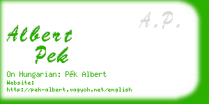 albert pek business card