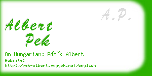 albert pek business card